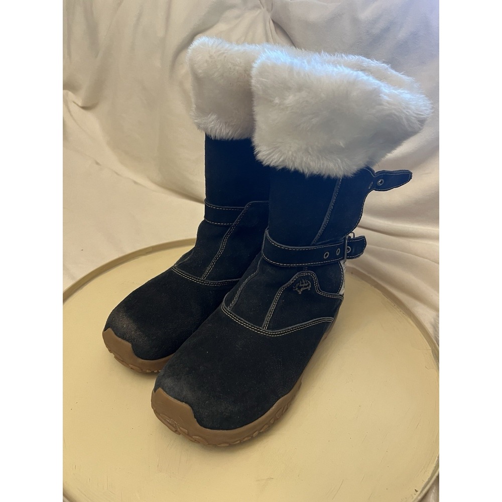 Salomon Lhasa Black Suede Faux Fur Lined Contagrip Winter Snow Boots 9